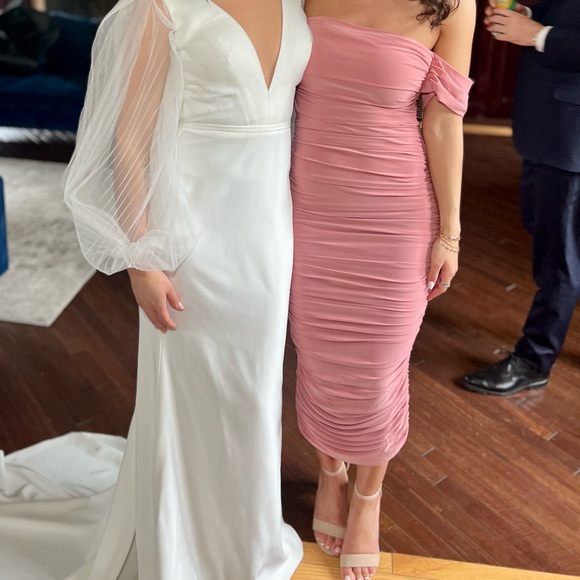 Club L London Ruched MIDI Dress - Picture 3 of 4